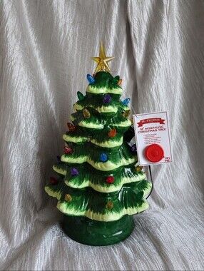 Vintage Reproduction Ceramic Light Up Mr. Christmas Tree NEW Battery Powered